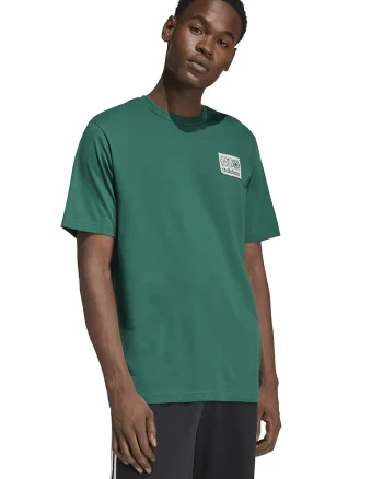 Tricou de bumbac cu aplicatie pe piept Mos, Verde aquamarin