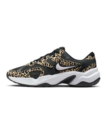 Pantofi sport AL8 din material textil cu model animal print, Negru/Maro nisip