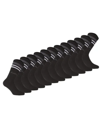 Set de sosete lungi unisex - 12 perechi, Negru