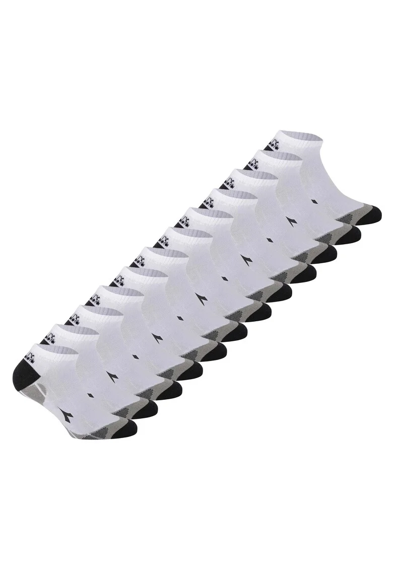 Set de sosete pana la glezna unisex - 12 perechi, Alb