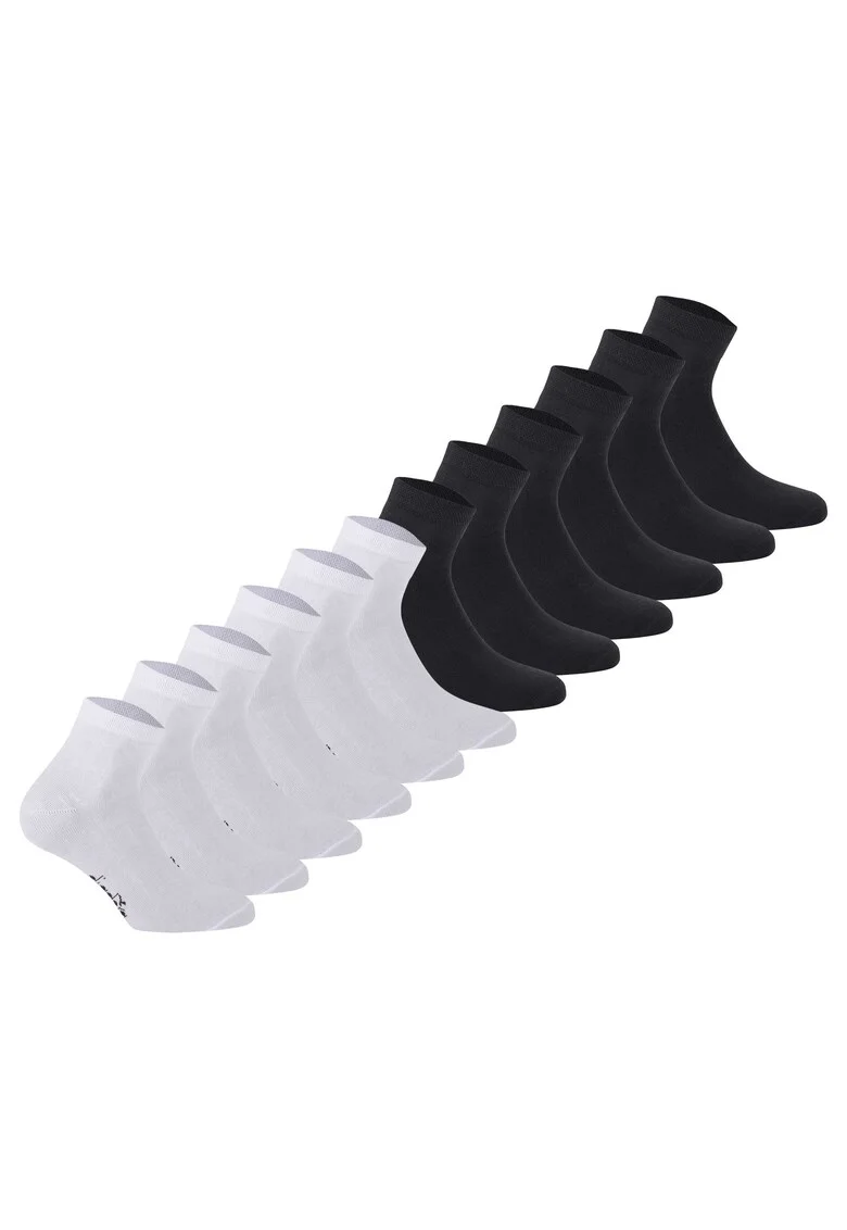 Set de sosete scurte unisex - 12 perechi, Alb/Negru