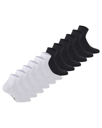 Set de sosete scurte unisex - 12 perechi, Alb/Negru
