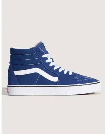 Tenisi mig-high cu model unisex SK8-Hi, Alb/Albastru inchis