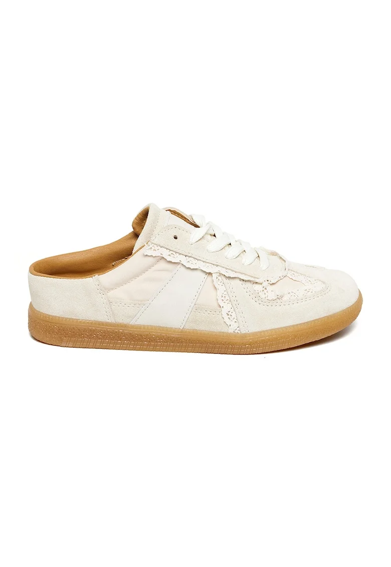 Pantofi sport Melin de piele intoarsa, Alb fildes/Bej deschis