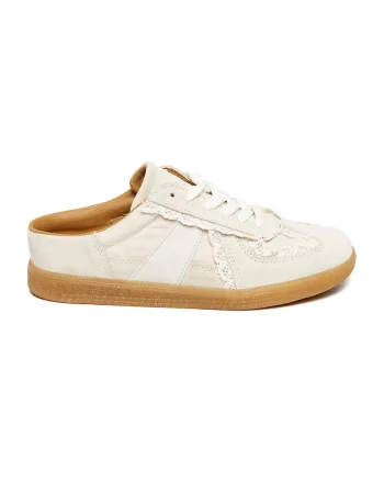 Pantofi sport Melin de piele intoarsa, Alb fildes/Bej deschis