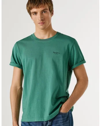 Tricou din bumbac cu logo discret Jacko, Verde smarald