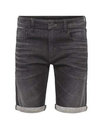 Bermude slim fit din denim, Negru