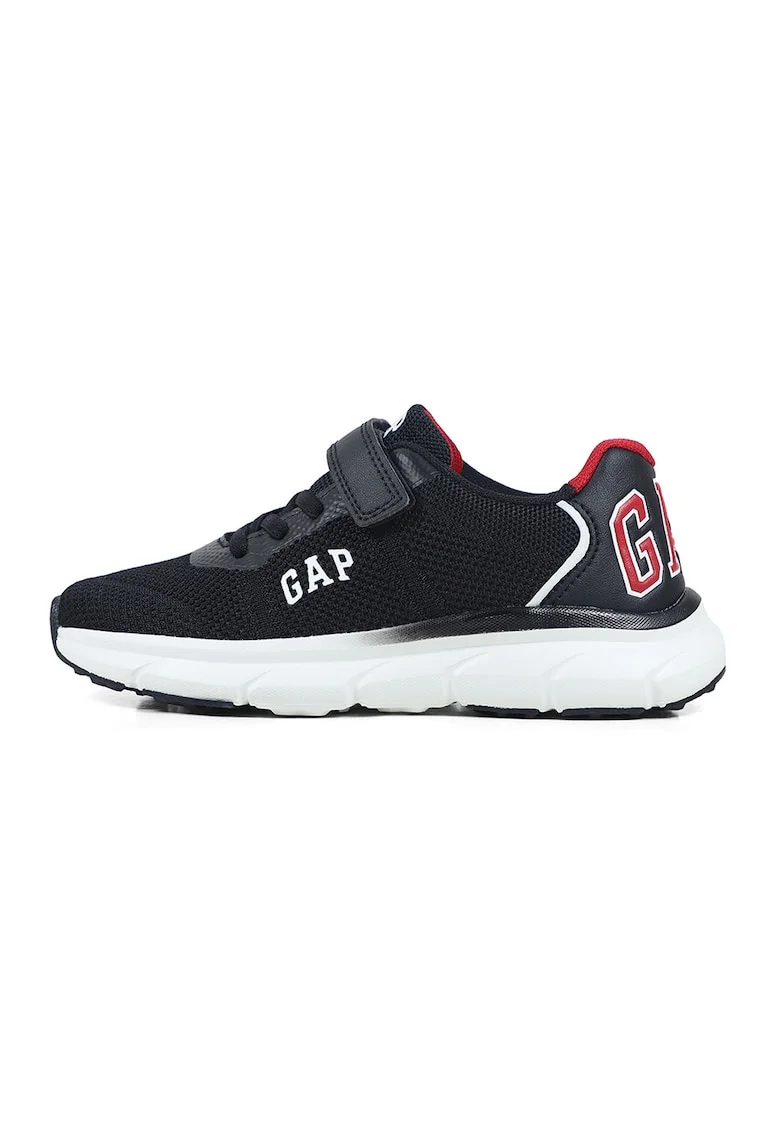 Pantofi sport din material textil cu garnituri de piele ecologica, Rosu/Alb/Negru