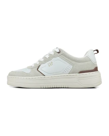 Pantofi sport low-cut cu perforatii, Alb/Alb murdar