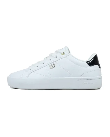 Pantofi sport de piele ecologica, Alb/Negru