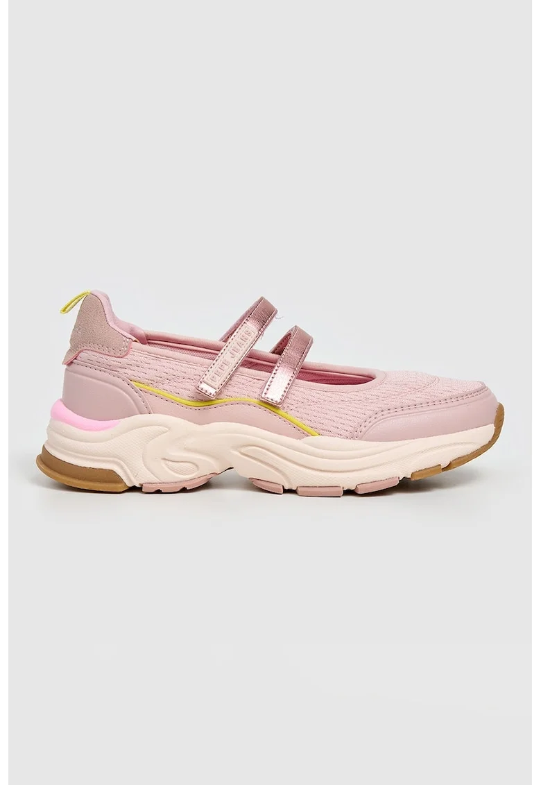 Pantofi sport Mary Jane demiwedge, Roz pastel/Roz prafuit
