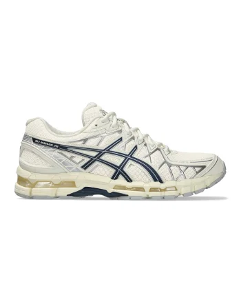 Pantofi sport din plasa cu garnituri din piele ecologica Gel-Kayano 20, Alb fildes/Bleumarin