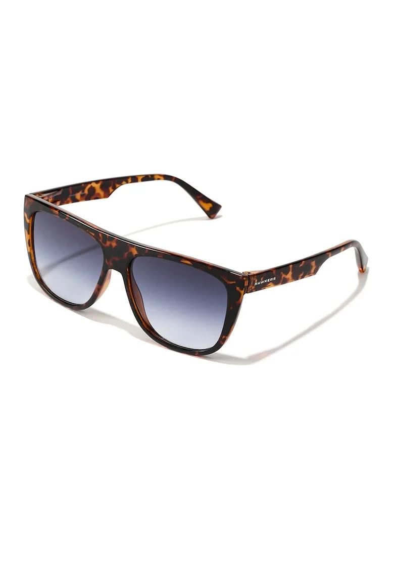 Ochelari de soare patrati unisex, Negru/Maro