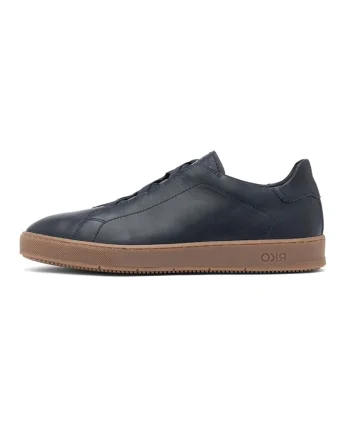 Pantofi sport low-cut din piele, Bleumarin
