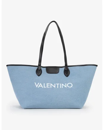 Geanta tote cu logo, Albastru pastel