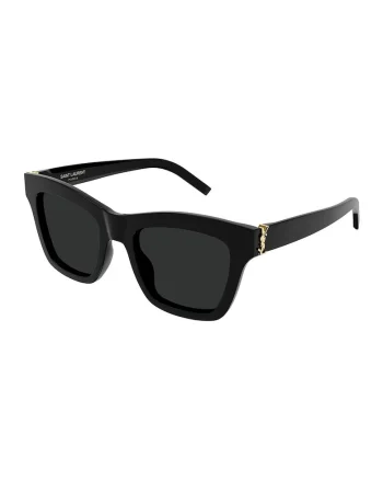 Ochelari de soare patrati cu logo lateral, Negru
