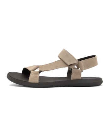 Sandale din piele intoarsa cu velcro Bon, Bej deschis