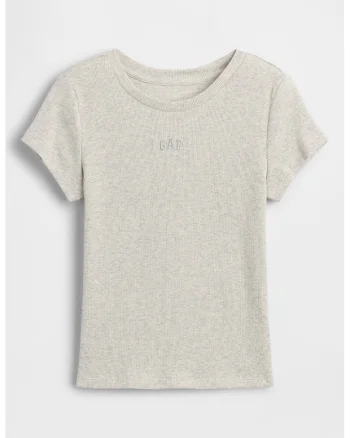 Tricou uni cu decolteu rotund, Grej