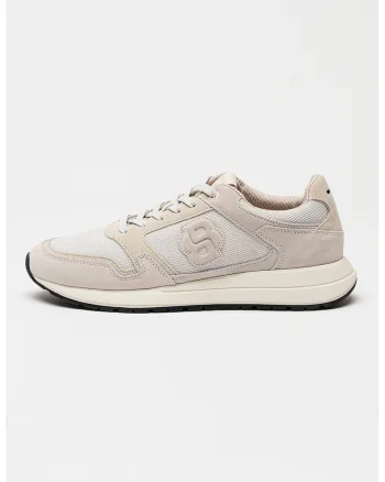 Pantofi sport Vinston wedge din piele intoarsa si material textil, Alb/Gri