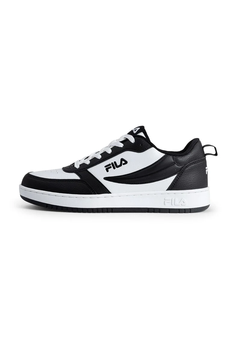 Pantofi sport de piele ecologica cu detalii perforate Rega, Alb/Negru