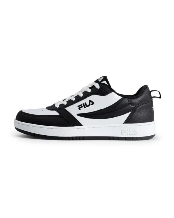 Pantofi sport de piele ecologica cu detalii perforate Rega, Alb/Negru