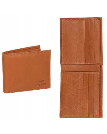 Portofel Barbati,  Livorno Wallet, 100% Piele Naturala, Cu Logo, Compartimente Pentru Carduri, Buzunar Pentru Monede, Design Elegant, One Size, Maro