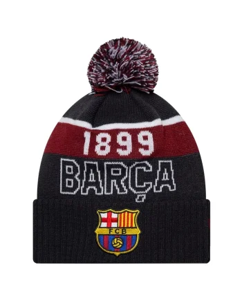Caciula barbati,  FC Barcelona, acril, albastru marin,