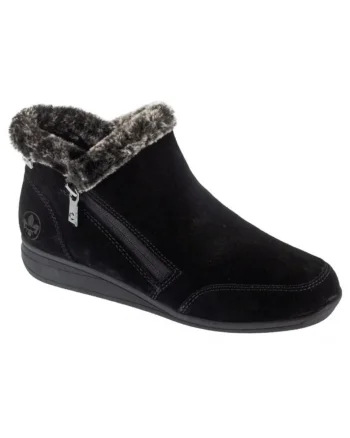 Botine dama  piele intoarsa, negru