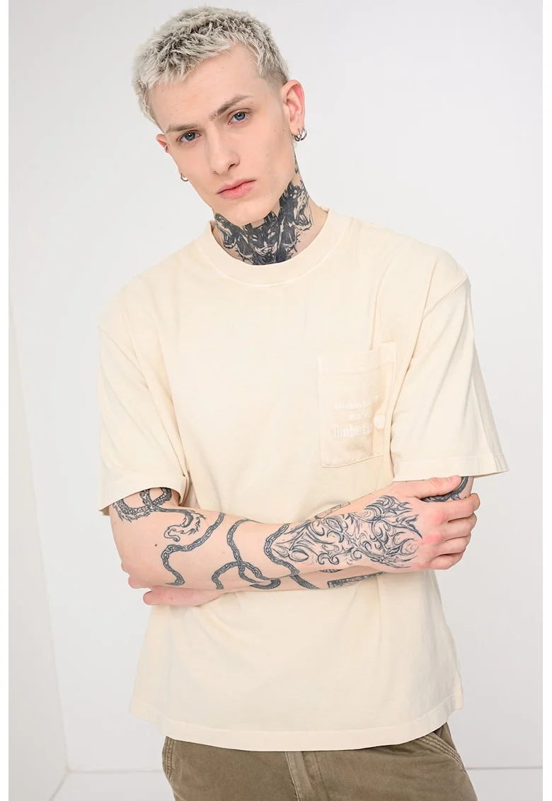Tricou cu decolteu la baza gatului Heavyweight, Bej deschis