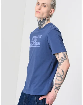 Tricou cu imprimeu grafic Front, Albastru inchis