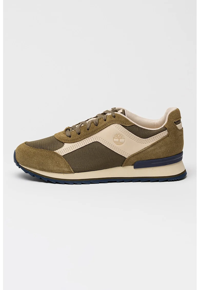 Pantofi sport Scout din material textil si piele intoarsa, Verde masliniu/Maro nisip