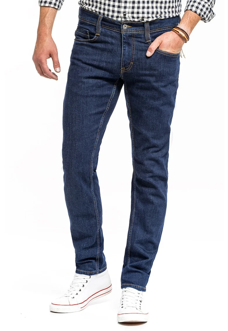 Blugi Barbati,  Oregon Tapered, Slim Fit, Confortabili Si Rezistenti, Material Elastic, Croiala Clasica, Ideali Pentru Munca Si Zilnic, Fermoar, Bumbac, Elastan, Albastru