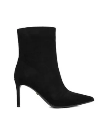 Botine dama,  piele naturala, negru, varf ascutit