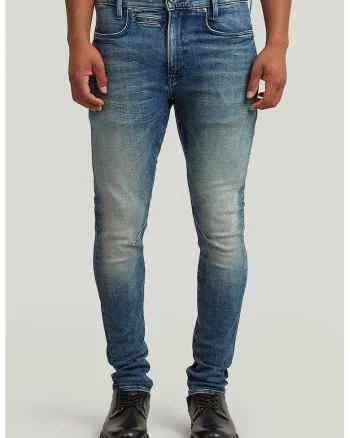 Blugi skinny cu aspect decolorat, Albastru prafuit
