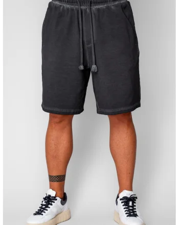 Pantaloni scurti din bumbac Pre-Washed Black 20650, Negru