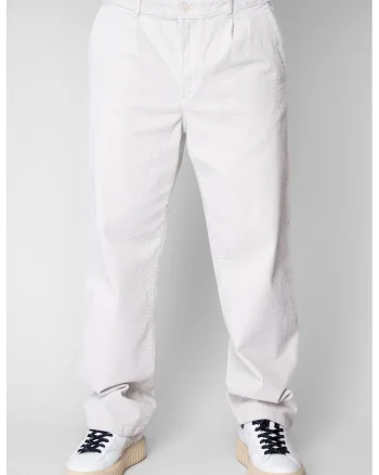Pantaloni drep lung din reiat bumbac Off White 20503, Alb