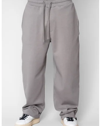 Pantaloni din bumbac, lung cu cordon elastic cu stopper la terminatie Grey 20515, Gri