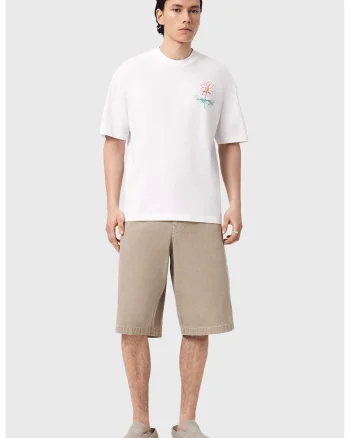 Tricou din bumbac organic cu imprimeu pe partea din spate, Alb