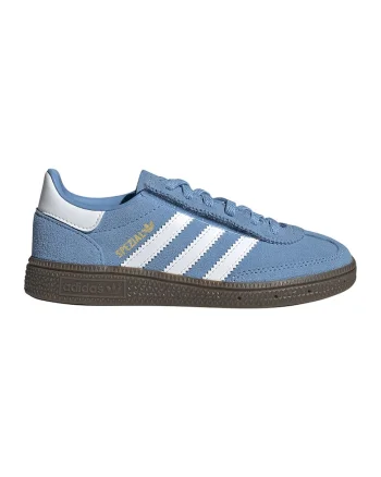 Pantofi sport Handball Spezial din piele intoarsa si piele, Alb/Albastru pastel