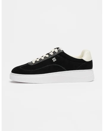 Pantofi sport Lyzz din piele intoarsa cu logo, Negru