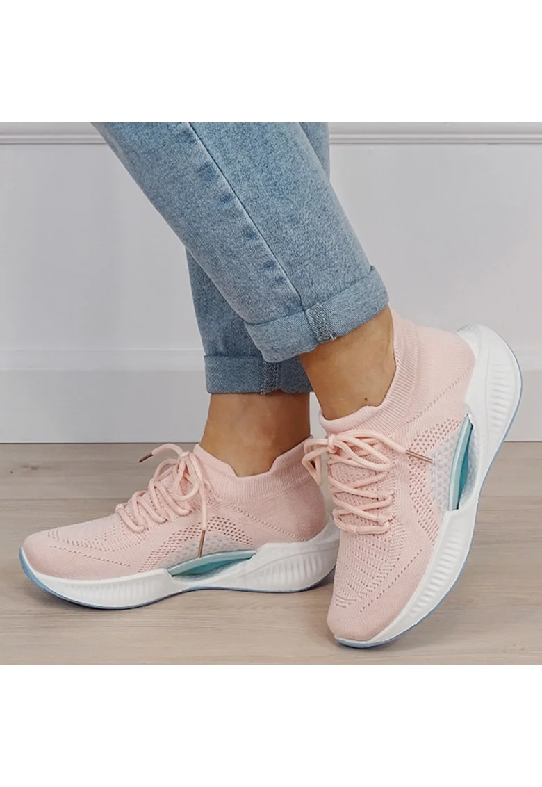 Sneakers roz tip soseta cu platforma 7561 M4 19456, Roz
