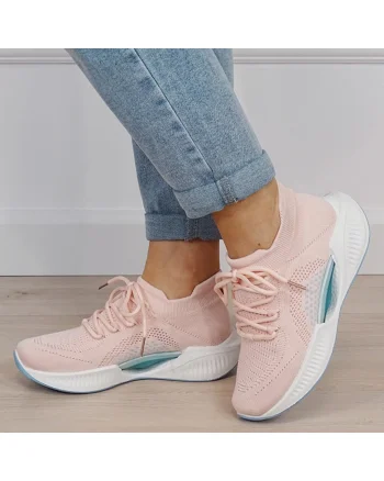 Sneakers roz tip soseta cu platforma 7561 M4 19456, Roz