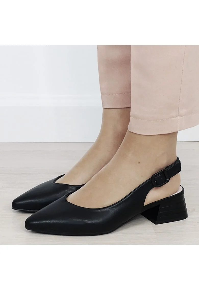Pantofi negri comozi din piele naturala BY6888-3 02 19780, Negru