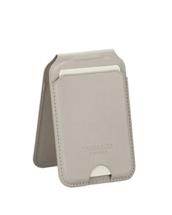 Port card cu blocare RFID, Suport ajustabil si Oglinda, Bej, 10x6.5x1