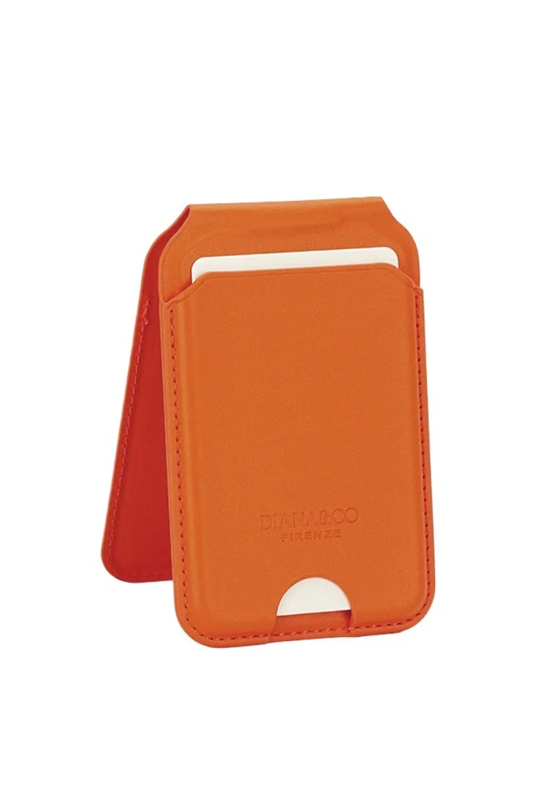 Port card portocaliu cu blocare RFID, Suport ajustabil si Oglinda 19678, Portocaliu