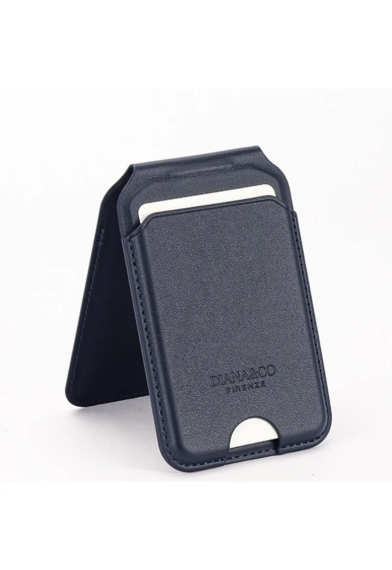 Port card cu blocare RFID, Suport ajustabil si Oglinda 19675, Bleumarin inchis
