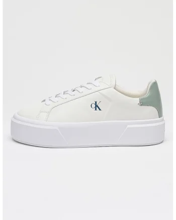 Pantofi sport flatform din piele cu logo Sienna, Verde pal/Alb optic/Alb murdar