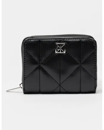 Portofel matlasat de piele ecologica cu protectie RFID, Negru