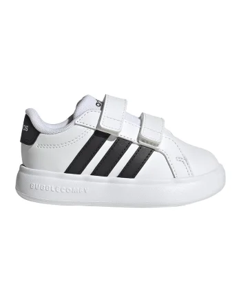 Pantofi sport Grand Court 3.0 din piele ecologica cu velcro, Alb/Negru