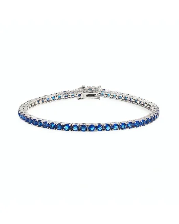 Bratara Tennis  Blue, 2mm, 18 cm, Argint 925